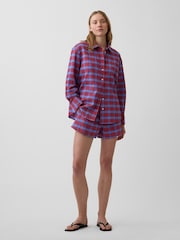 Gap Red/Blue Check 4" Seersucker Check Boxer Shorts - Image 4 of 4