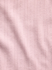 Gap Pink Pointelle Lettuce-Hem Pyjamas Cami Top - Image 4 of 4