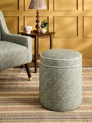 Nina Campbell Green Frame Rosebury Round Footstool - Image 1 of 7