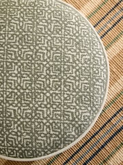 Nina Campbell Green Frame Rosebury Round Footstool - Image 4 of 7