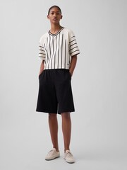 Gap x OuiGap Cream Stripe Heavyweight Boxy Short Sleeve T-Shirt - Image 4 of 5