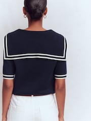 Boden Blue Sailor Collar Jumper - Image 3 of 7