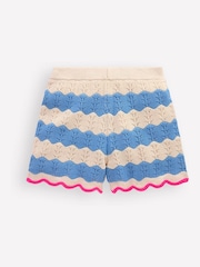 Boden Blue Pointelle Knitted Shorts - Image 3 of 4