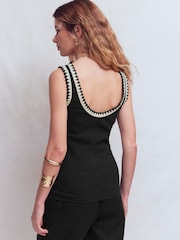 Boden Black Maddie Trim Detail Vest - Image 4 of 6
