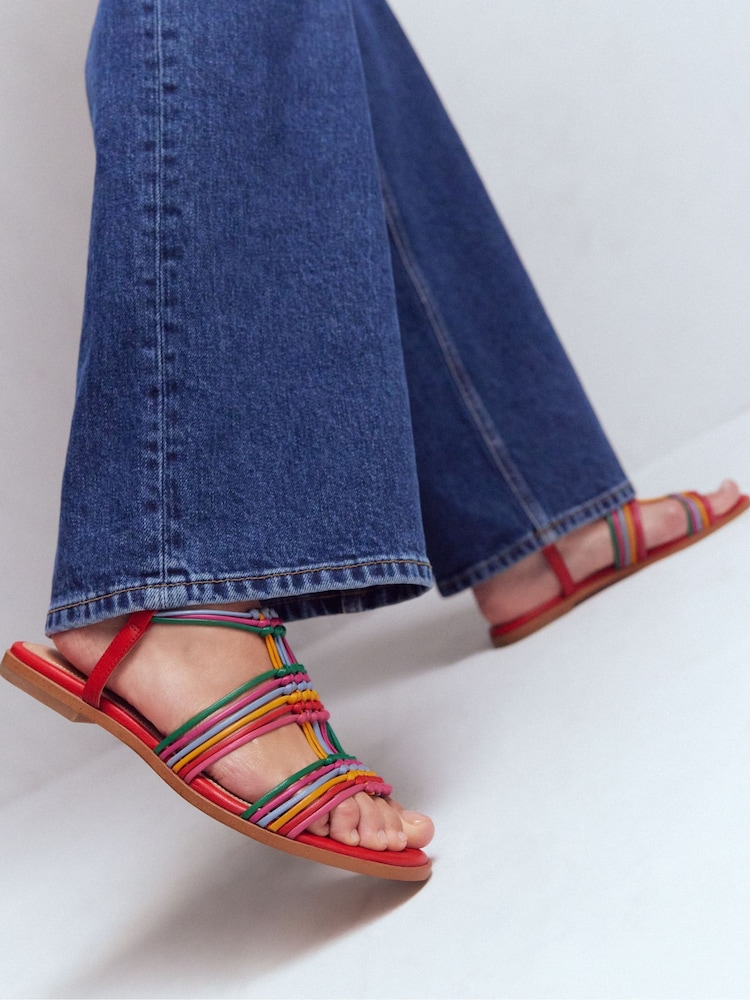 Boden Red Multi Strap Knot Sandals - Image 1 of 5