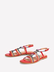 Boden Red Multi Strap Knot Sandals - Image 3 of 5