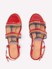 Boden Red Multi Strap Knot Sandals - Image 4 of 5