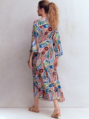 Boden Multi Enchanted Paisley Nell Kimono Midi Jersey Dress - Image 3 of 6