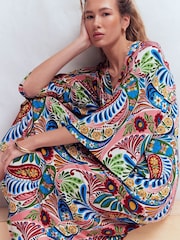 Boden Multi Enchanted Paisley Nell Kimono Midi Jersey Dress - Image 4 of 6