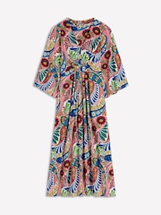 Boden Multi Enchanted Paisley Nell Kimono Midi Jersey Dress - Image 6 of 6