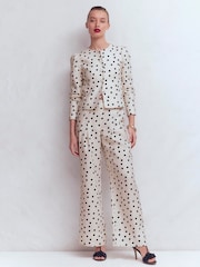 Boden Cream Mayfair Linen Trousers - Image 1 of 6