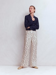 Boden Cream Mayfair Linen Trousers - Image 5 of 6