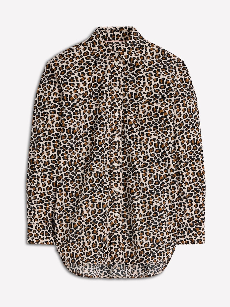 Boden Brown Sadie Relaxed Cotton Shirt - Image 1 of 1 Boden Brown Sadie Relaxed Cotton Shirt - Image 1 of 1