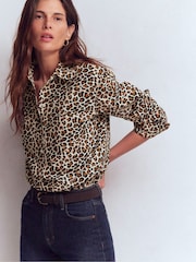 Boden Brown Sadie Relaxed Cotton Shirt - Image 4 of 5