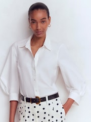 Boden White Puff Sleeve Oxford Shirt - Image 1 of 6