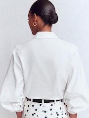 Boden White Puff Sleeve Oxford Shirt - Image 3 of 6