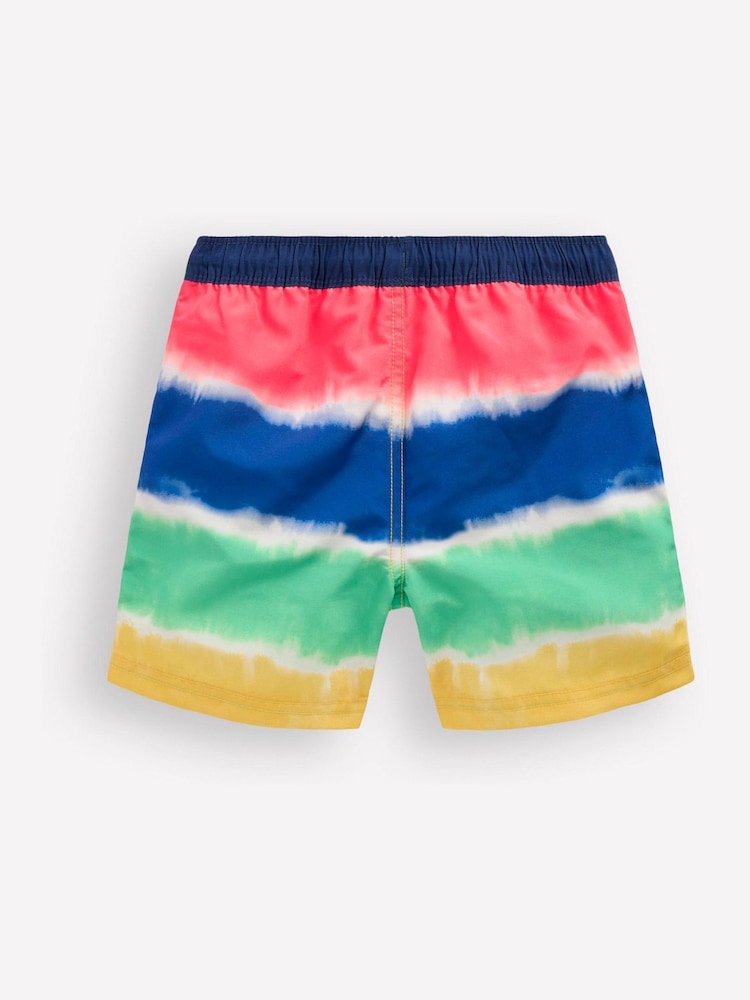 Boden Blue Rainbow Tie Dye Swim Shorts - Image 2 of 3