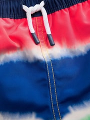 Boden Blue Rainbow Tie Dye Swim Shorts - Image 3 of 3