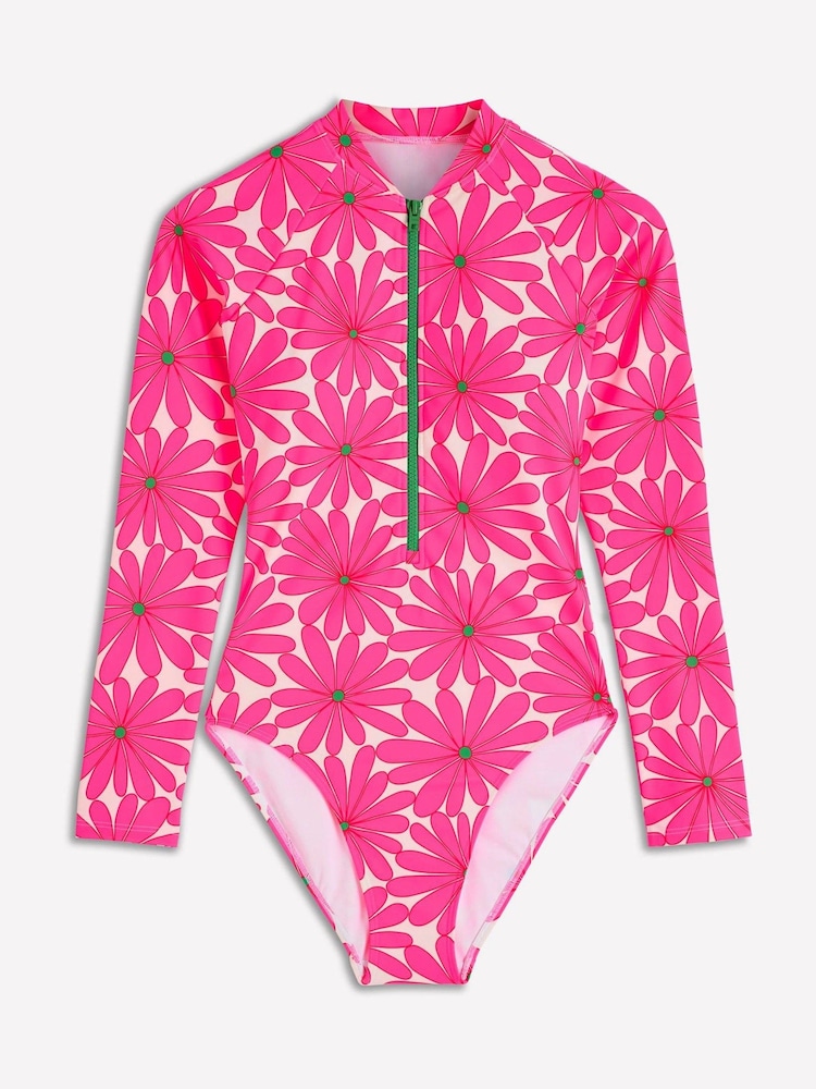 Boden Pink Rash Guard Swimsuit - Image 1 of 2