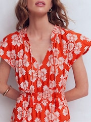 Boden Blood Orange Tala Tiered Jersey Maxi Dress - Image 2 of 7