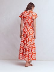 Boden Blood Orange Tala Tiered Jersey Maxi Dress - Image 3 of 7