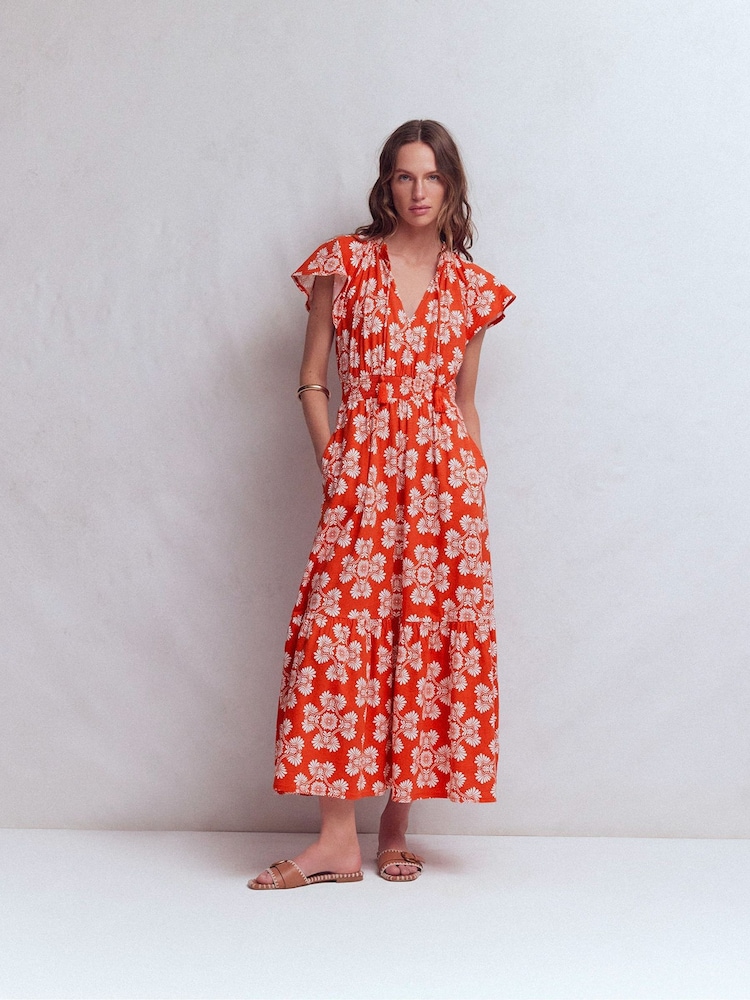 boden tiered maxi dress Anthropologie BODEN Broderie Tiered Maxi Dress Size 6P