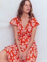 Boden Blood Orange Tala Tiered Jersey Maxi Dress - Image 5 of 7
