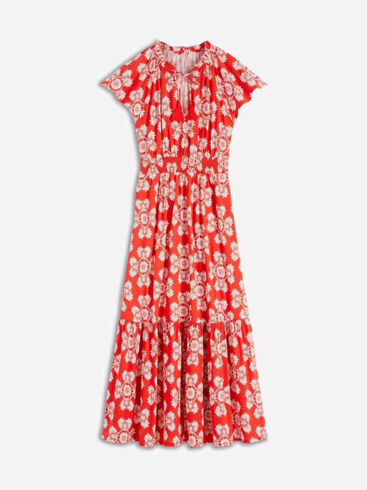 Boden Blood Orange Tala Tiered Jersey Maxi Dress - Image 7 of 7