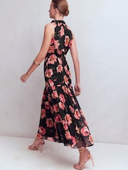 Boden Black Roisin Tie Neck Maxi Dress - Image 3 of 6