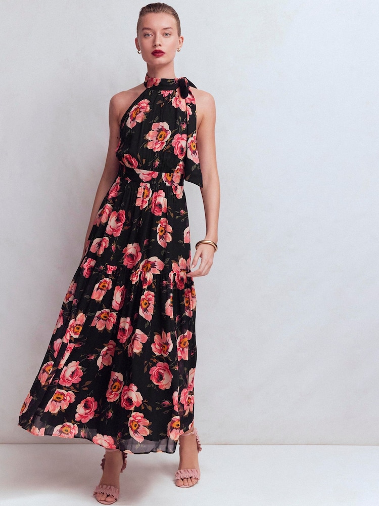 knee length dresses for ladies Multiway Jersey Maxi Dress-Black