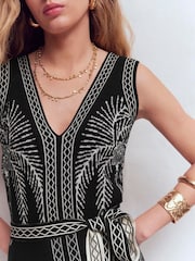 Boden V-Neck Jacquard Dress - Изображение 2 7