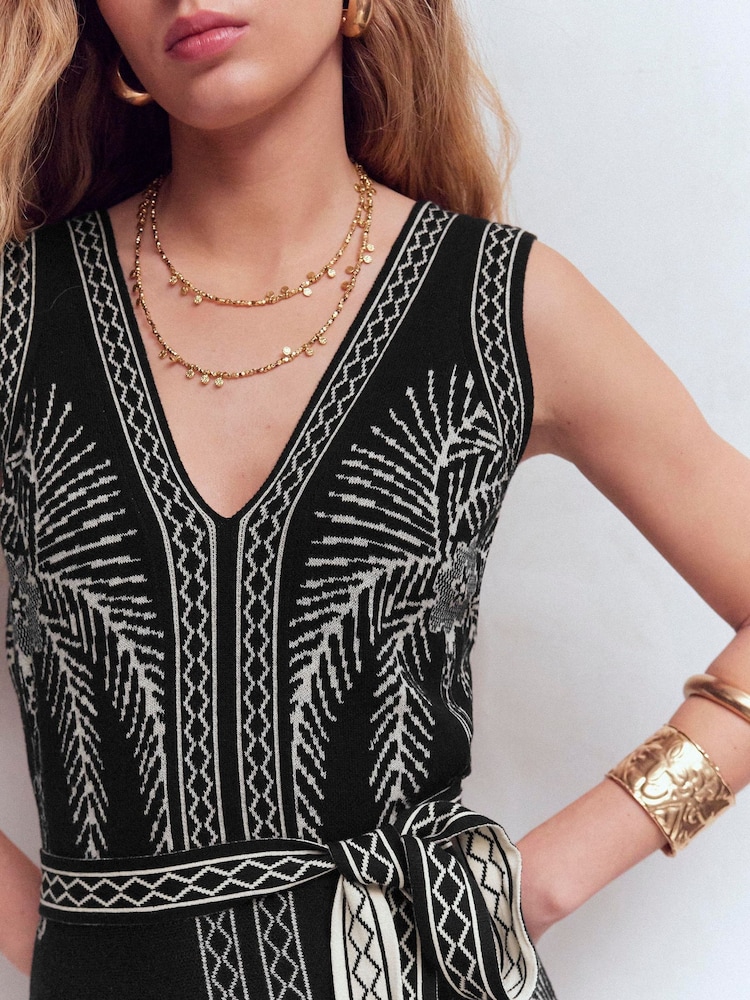 Boden V-Neck Jacquard Dress - Изображение 2 7