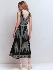 Boden V-Neck Jacquard Dress - Изображение 3 7