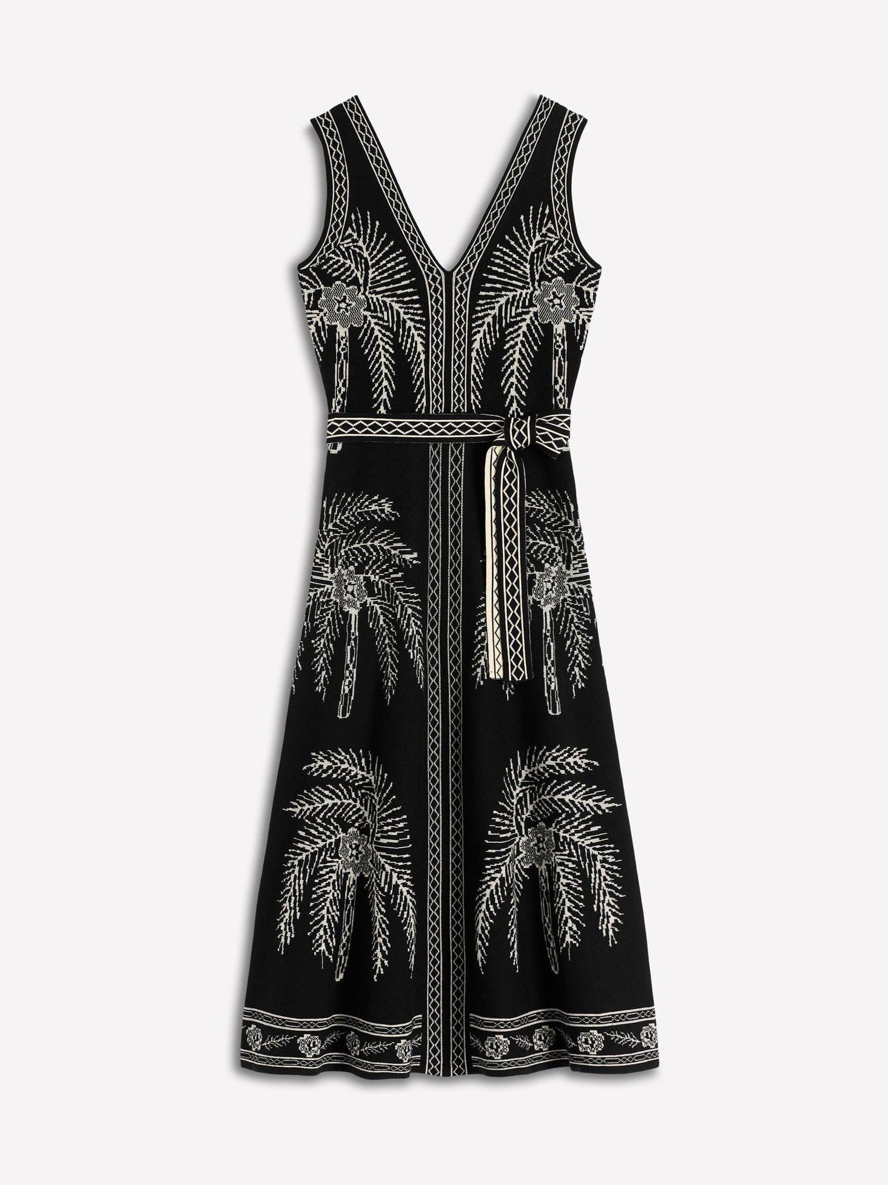 Buy Boden Black V-Neck Jacquard Dress from Next USA
