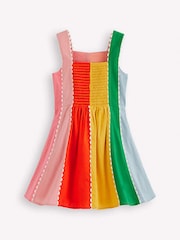 Boden Blue Woven Panel Dress - Image 3 of 4