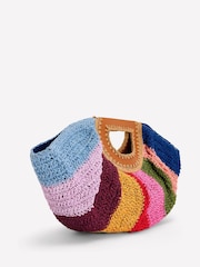 Boden Blue Raffia Moon Clutch - Image 2 of 4