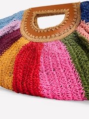 Boden Blue Raffia Moon Clutch - Image 4 of 4