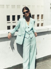 Boden Blue Stamford Linen Blazer - Image 6 of 7