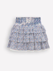 Boden Blue Smocked Waist Ruffle Skirt - Image 1 of 3