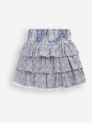 Boden Blue Smocked Waist Ruffle Skirt - Image 2 of 3