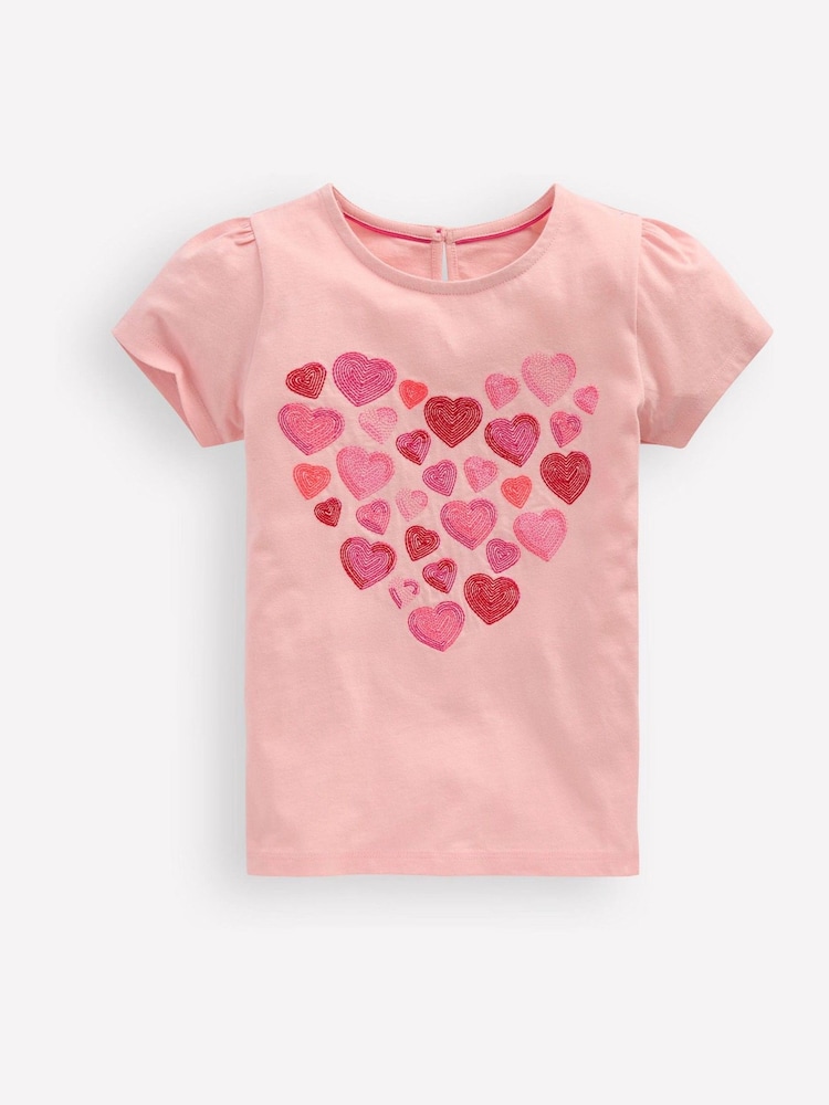 Boden Pink Puff Sleeve Superstitch Top - Image 1 of 3