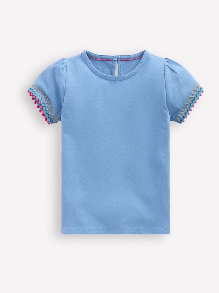 Boden Blue Puff Sleeve T-Shirt - Image 1 of 3 Boden Blue Puff Sleeve T-Shirt - Image 1 of 3