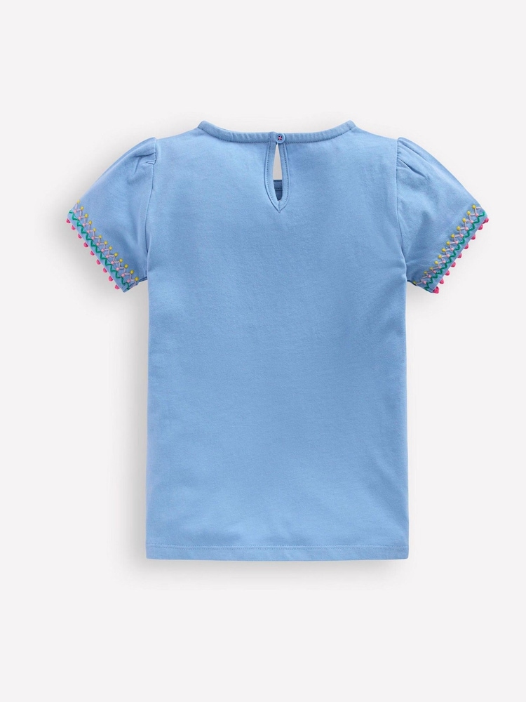 Boden Blue Puff Sleeve T-Shirt - Image 2 of 3 Boden Blue Puff Sleeve T-Shirt - Image 2 of 3