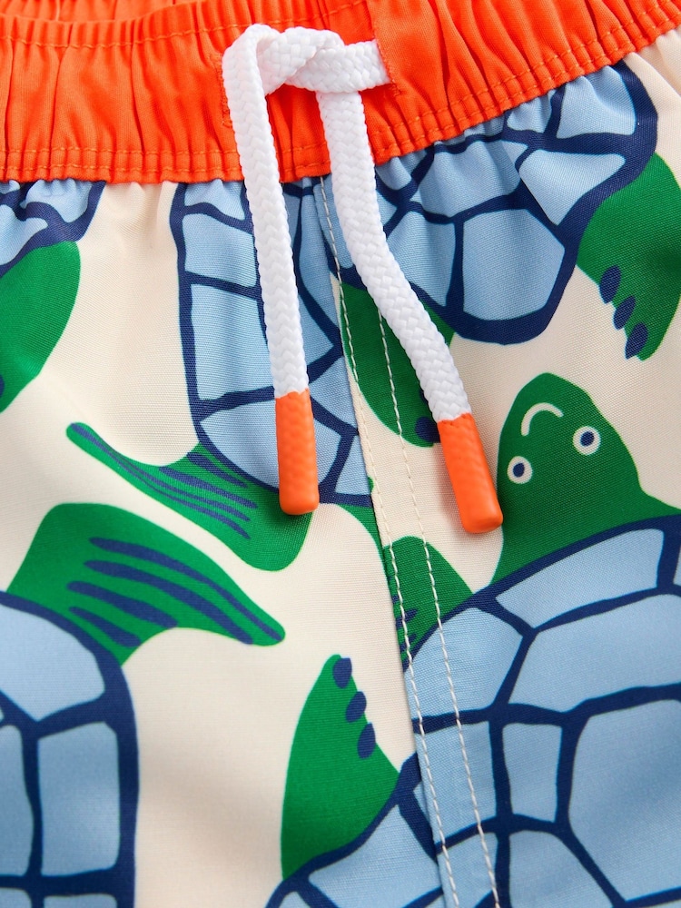 Boden White Calico Turtles Geo Swim Shorts - Image 4 of 4 Boden White Calico Turtles Geo Swim Shorts - Image 4 of 4