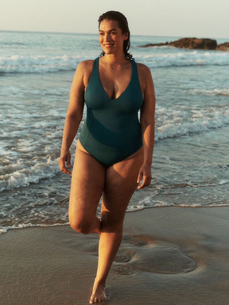 Boden Green Strap Detail Swimsuit - Image 1 of 7