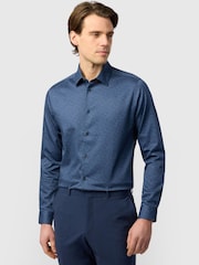 Ted Baker Tailoring Blue Floral Stencil Shirt - Image 1 of 4
