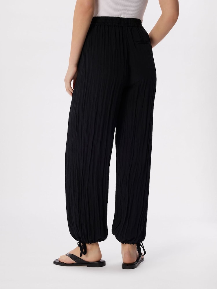 Whistles Black Relaxed Tie Hem Trousers - Image 2 of 5 Whistles Black Relaxed Tie Hem Trousers - Image 2 of 5