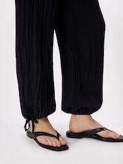 Whistles Black Relaxed Tie Hem Trousers - Image 4 of 5