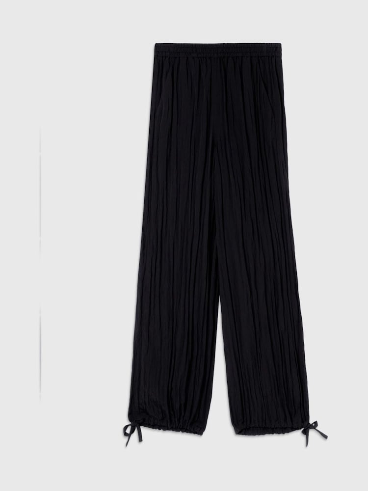 Whistles Black Relaxed Tie Hem Trousers - Image 5 of 5 Whistles Black Relaxed Tie Hem Trousers - Image 5 of 5
