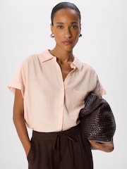 Whistles Pink Nicola Textured Shirt - Image 1 of 5